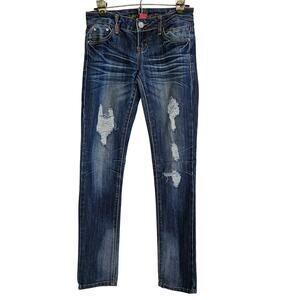 Almost Famous Skinny Jeans Size 3 Junior Distressed Medium‎ Wash